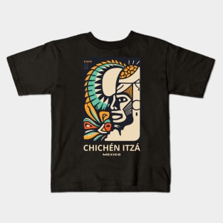 A Vintage Travel Art of Chichén Itzá - Mexico Kids T-Shirt